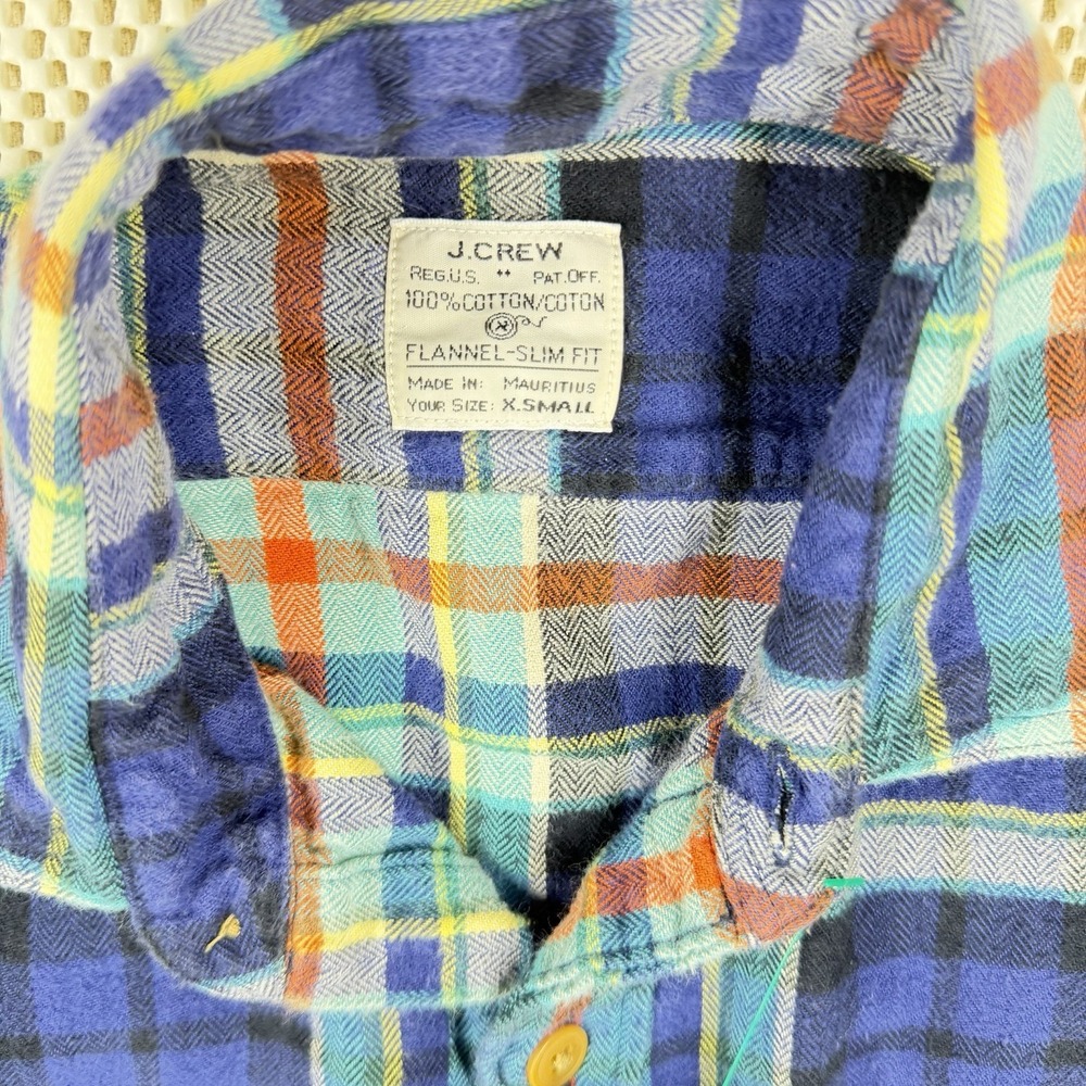 J.Crew 100% Cotton - Slim Fit Flannel Plaid Button Up Shirt XS - Multicolor READ